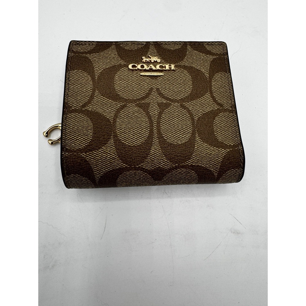 COACH Bi-fold Wallet, Leather, BRW, All-over Pattern, Women's, CW789 used 1x PT5